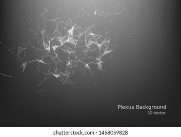Abstract Internet connection and technology graphic design.  computer geometric digital connection structure. Futuristic black abstract grid. Plexus with particles.