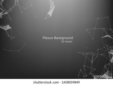 Abstract Internet connection and technology graphic design. polygonal background, geometrical backdrop with dots, lines, triangles for global web, connection, science, futuristic concept.