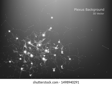 Abstract Internet connection and technology graphic design. polygonal background, geometrical backdrop with dots, lines, triangles for global web, connection, science, futuristic concept.