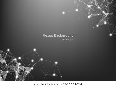 Abstract Internet connection and technology graphic design.  background with triangular cells for design with polygons on a dark background.