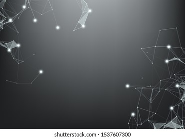 Abstract Internet connection and technology graphic design. polygonal background, geometrical backdrop with dots, lines, triangles for global web, connection, science, futuristic concept.