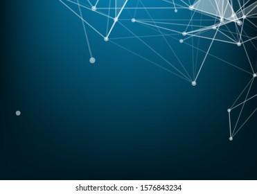 Conexión a Internet abstracta y diseño gráfico de tecnología.Borde oscuro de polos de bajo espacio policonal abstracto con puntos y líneas de conexión.