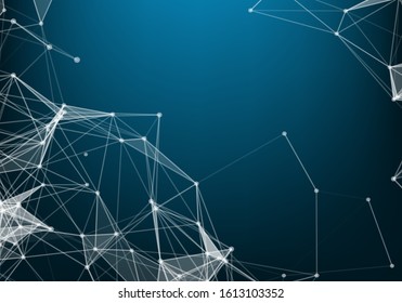 Abstract Internet connection and technology graphic design.  background with triangular cells for design with polygons on a dark background.