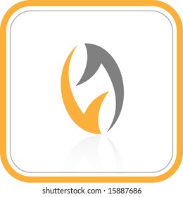Abstract internet icon. Orange set. Simply change.  Vector illustration.