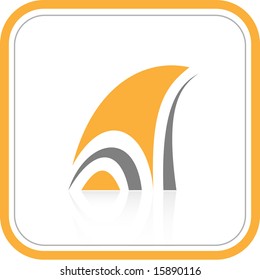 Abstract internet icon. Orange set. Simply change. Vector illustration.