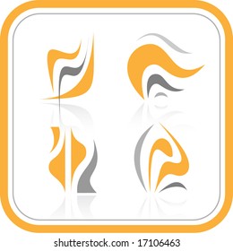 Ícones abstratos da Internet. Laranja. Simplesmente mude. Ilustração vetorial.