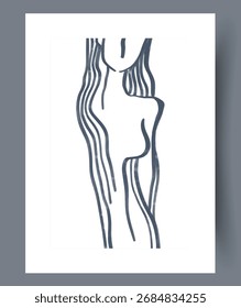 La interpretación Abstractas de la forma femenina capturada en líneas elegantes y fluidas