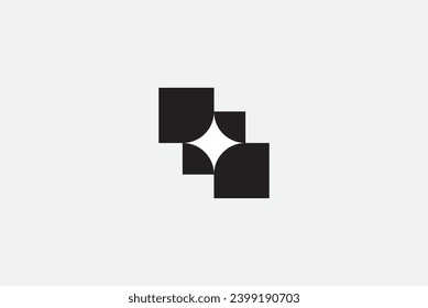 abstract Intersect logo design icon vector template
