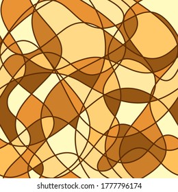 abstract intersecting curves and shapes. vector seamless pattern. yellow and brown repetitive background. textile fabric swatch. wrapping paper. continuous print. design element for phone case, decor