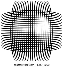 Abstract intersecting lines, grid mesh pattern element isolated on white