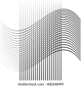 Abstract intersecting lines, grid mesh pattern element isolated on white