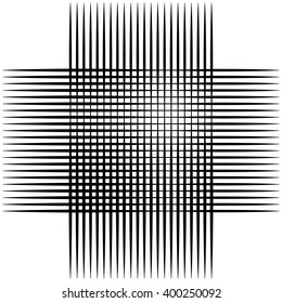 Abstract intersecting lines, grid mesh pattern element isolated on white