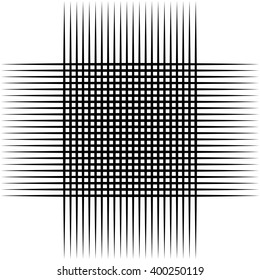 Abstract intersecting lines, grid mesh pattern element isolated on white