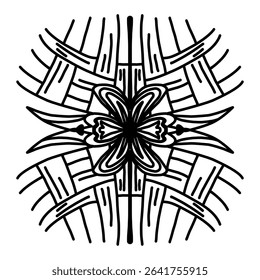 Abstract Intertwined Line Art Pattern Vector