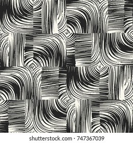 Abstract Intricate Brushed Patchwork Motif. Seamless Pattern.