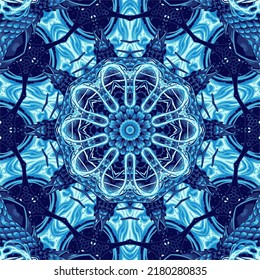 Abstract intricate symmetrical floral ornament fantastic fractal mandala
