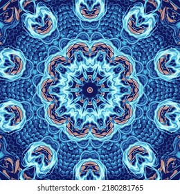 Abstract intricate symmetrical floral ornament fantastic fractal mandala