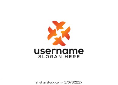 abstract invincible square logo vector concept with modern, simple, elegant and awesome gradient on white background 
