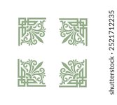Abstract Invitation Card Border Design with Greek Key Pattern