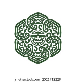 Abstract Invitation Card Border Design with Greek Key Pattern