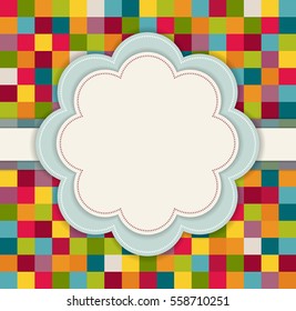 Abstract Invitation Card With Colorful Background Made Of Squares