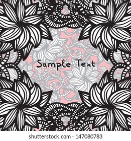 Abstract invitation card. Hand drawn vector pattern.