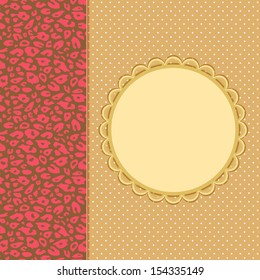 Abstract Invitation Card with Place for Text and Cheetah Leopard Pattern Decoration Part