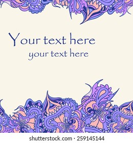 Abstract invitation card. Template wave design for card.