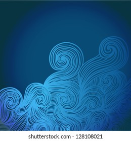 Abstract invitation card with abstract wave. Template wavy frame design for card. Template frame design for card in cold winter theme. Useful for packaging, invitations, decoration, bag template, etc