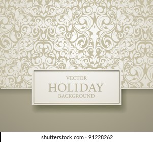 Abstract invitation frame vector illustration with delicate seamless background.