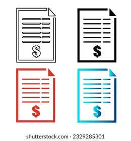 Abstract Invoice Receipt Silhouette Illustration, can be used for business designs, presentation designs or any suitable designs.