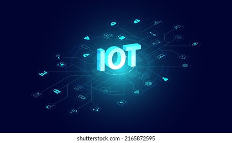 Abstract, IoT, Internet of Things, concepts, electronic devices Connect or send information to each other via the Internet Smart Device,Smart Network and Intelligent Transportation.