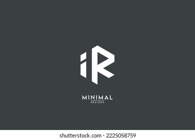 Abstract IR, RI, I, R Letters Logo Monogram icon.
