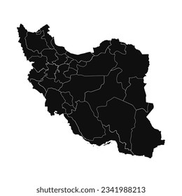 Abstract Iran Silhouette Detailed Map, can be used for business designs, presentation designs or any suitable designs.