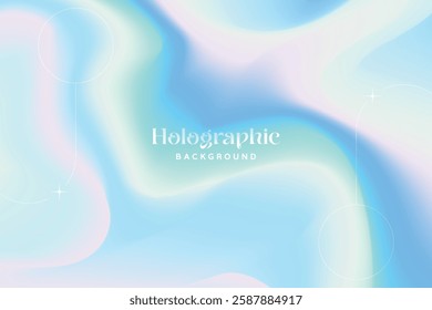 Abstract Iridescence Holographic Background Pastel Gradient. Trendy Modern Design Gradient Holographic texture