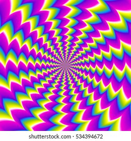 Abstract iridescent background. Spin illusion.