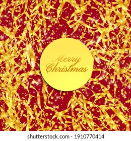 Abstract Iridescent Birthday Card. Geometric Anniversary Backdrop. Gold Confetti on Transparent Background. Isolated Golden Dust Particles. Vector Round Bokeh. Random Bridal Backdrop. Foil Border.