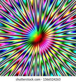 Abstract Iridescent Pattern with Bright Stripes. Rainbow Flash and Rays. Poster for Print. Vector Illustration