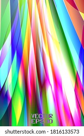 Abstract Iridescent Pattern with Stripes. Bright Colorful Texture of Rainbow. Poster for Print. Vector Illustration