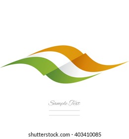 Abstract Irish flag ribbon logo white background