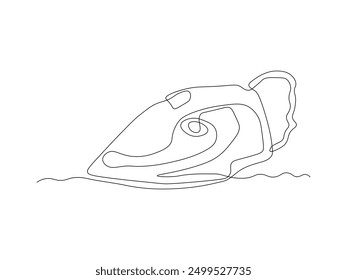 Abstract Iron, continuous single line art drawing sketch, logo