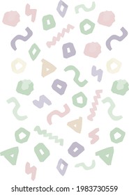 Abstract irregular block shapes pattern for kids bed sheet, cards, invitation, birthday party bags and back drop, table cloth, colorful bed sheet, apparel, clothes, curtains, rugs, cushion, wallpaper
