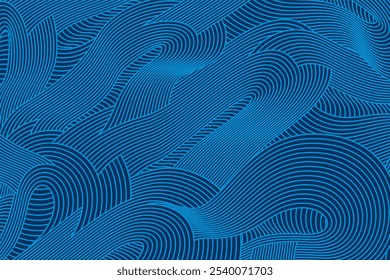 abstract Irregular blue color wave striped lines textured background. seamless geometric pattern design for certificates, invitations, textiles, apparel, covers and more.
