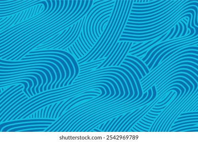 abstract Irregular blue color wave striped lines textured background. seamless geometric pattern design for certificates, invitations, textiles, apparel, covers and more.
