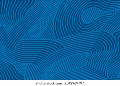 abstract Irregular blue color wave striped lines textured background. seamless geometric pattern design for certificates, invitations, textiles, apparel, covers and more.
