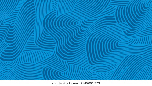 abstract Irregular blue color wave striped lines textured background. seamless geometric pattern design for certificates, invitations, textiles, apparel, covers and more.
