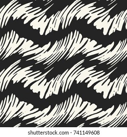 Abstract Irregular Bold Wavy Stripe. Seamless Pattern.