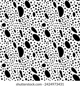 Abstract irregular brush spots, abstract wild animal skin print, seamless vector pattern, simple irregular geometric design illustration, organic shapes pattern