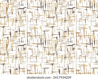 Abstract irregular checked line textured pattern on white background.yellow seamless texture of cement. Vector illustration Geometry texture classic modern pattern.