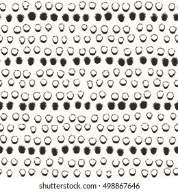 Abstract irregular dot strokes. Seamless pattern.